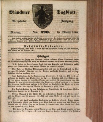 Münchener Tagblatt Montag 19. Oktober 1840