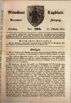 Münchener Tagblatt Dienstag 27. Oktober 1840