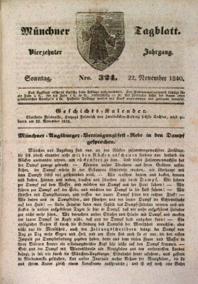 Münchener Tagblatt Sonntag 22. November 1840