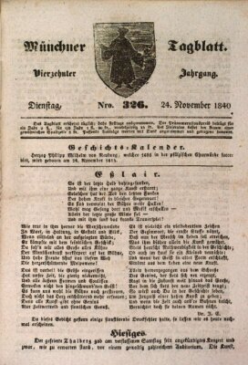 Münchener Tagblatt Dienstag 24. November 1840