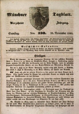 Münchener Tagblatt Samstag 28. November 1840