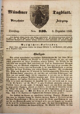 Münchener Tagblatt Dienstag 8. Dezember 1840