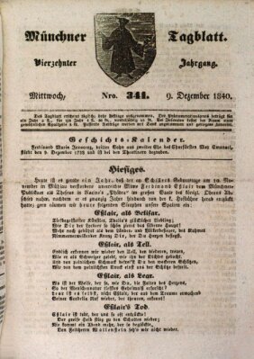 Münchener Tagblatt Mittwoch 9. Dezember 1840