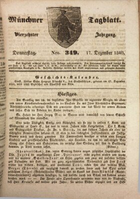 Münchener Tagblatt Donnerstag 17. Dezember 1840