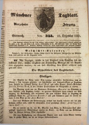 Münchener Tagblatt Mittwoch 23. Dezember 1840