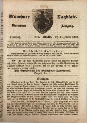 Münchener Tagblatt Dienstag 29. Dezember 1840