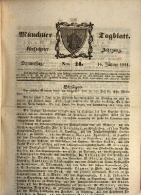 Münchener Tagblatt Donnerstag 14. Januar 1841