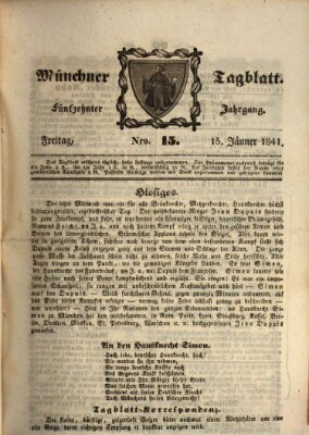 Münchener Tagblatt Freitag 15. Januar 1841