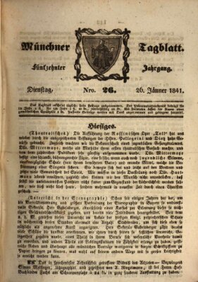 Münchener Tagblatt Dienstag 26. Januar 1841