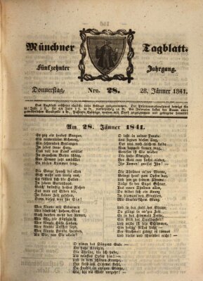 Münchener Tagblatt Donnerstag 28. Januar 1841