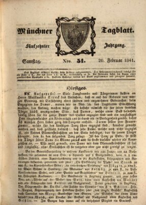 Münchener Tagblatt Samstag 20. Februar 1841