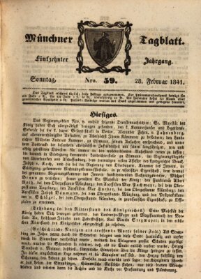 Münchener Tagblatt Sonntag 28. Februar 1841