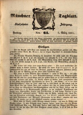 Münchener Tagblatt Freitag 5. März 1841