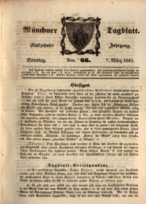 Münchener Tagblatt Sonntag 7. März 1841