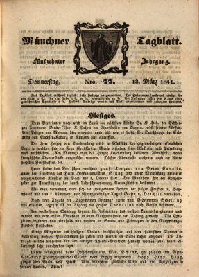 Münchener Tagblatt Donnerstag 18. März 1841