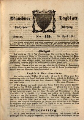 Münchener Tagblatt Montag 26. April 1841