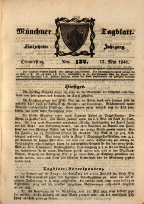 Münchener Tagblatt Donnerstag 13. Mai 1841