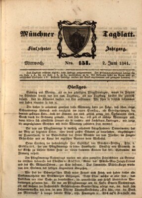 Münchener Tagblatt Mittwoch 2. Juni 1841