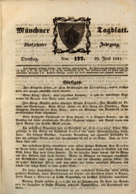 Münchener Tagblatt Dienstag 29. Juni 1841