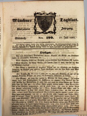 Münchener Tagblatt Mittwoch 21. Juli 1841