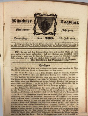 Münchener Tagblatt Donnerstag 22. Juli 1841