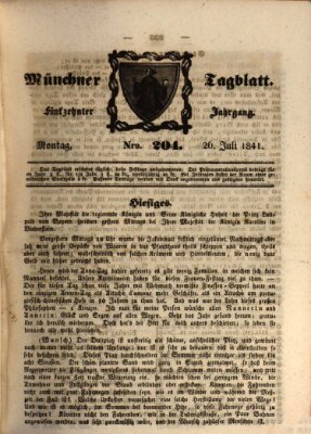 Münchener Tagblatt Montag 26. Juli 1841