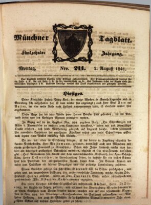 Münchener Tagblatt Montag 2. August 1841