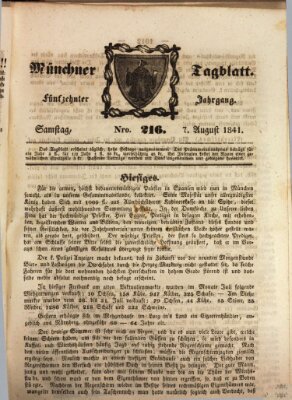 Münchener Tagblatt Samstag 7. August 1841