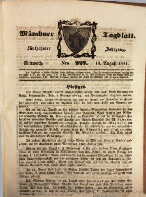 Münchener Tagblatt Mittwoch 18. August 1841