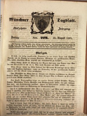 Münchener Tagblatt Freitag 20. August 1841