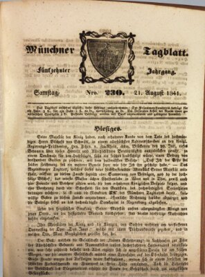 Münchener Tagblatt Samstag 21. August 1841