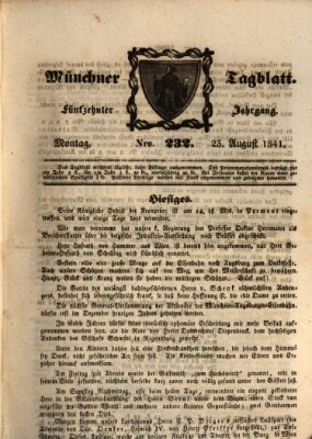 Münchener Tagblatt Montag 23. August 1841