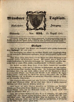 Münchener Tagblatt Mittwoch 25. August 1841