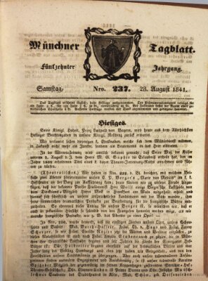 Münchener Tagblatt Samstag 28. August 1841