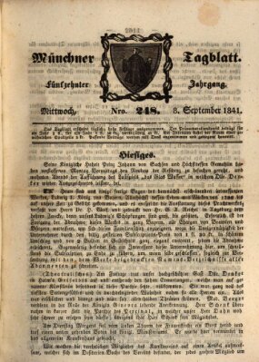 Münchener Tagblatt Mittwoch 8. September 1841