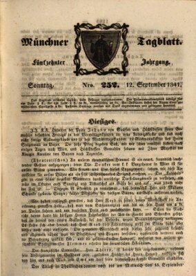 Münchener Tagblatt Sonntag 12. September 1841