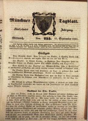 Münchener Tagblatt Mittwoch 15. September 1841