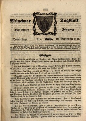 Münchener Tagblatt Donnerstag 16. September 1841