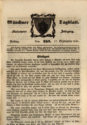 Münchener Tagblatt Freitag 17. September 1841