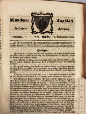 Münchener Tagblatt Sonntag 19. September 1841