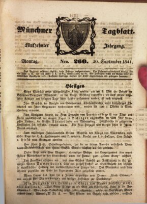 Münchener Tagblatt Montag 20. September 1841