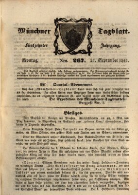 Münchener Tagblatt Montag 27. September 1841