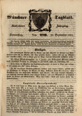 Münchener Tagblatt Donnerstag 30. September 1841