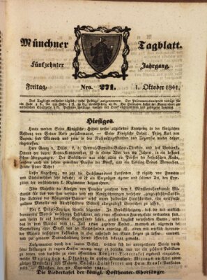 Münchener Tagblatt Freitag 1. Oktober 1841