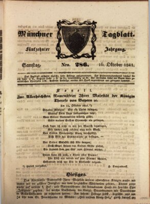 Münchener Tagblatt Samstag 16. Oktober 1841