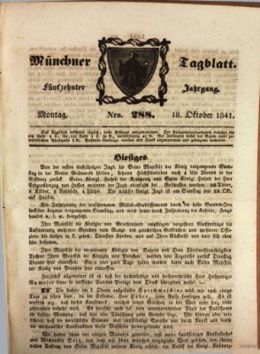 Münchener Tagblatt Montag 18. Oktober 1841