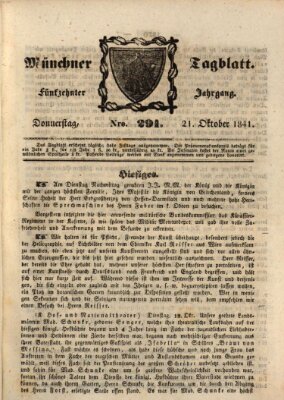 Münchener Tagblatt Donnerstag 21. Oktober 1841