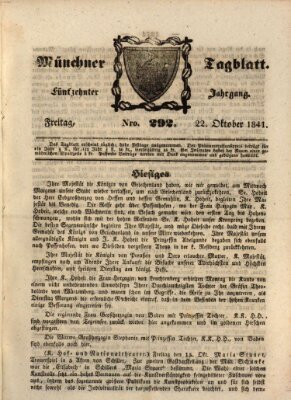 Münchener Tagblatt Freitag 22. Oktober 1841