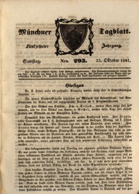 Münchener Tagblatt Samstag 23. Oktober 1841