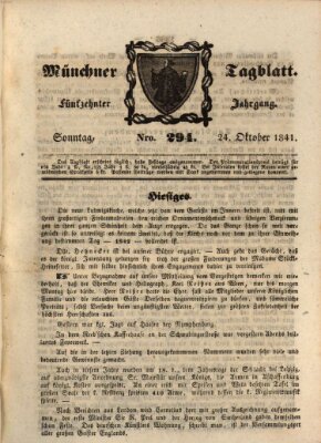 Münchener Tagblatt Sonntag 24. Oktober 1841